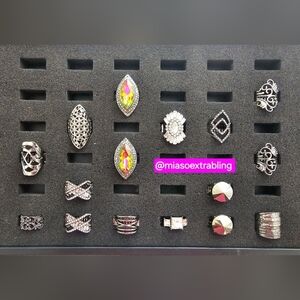 Silver and Black Women's 16 Pcs Paparazi Accessories Ring Set